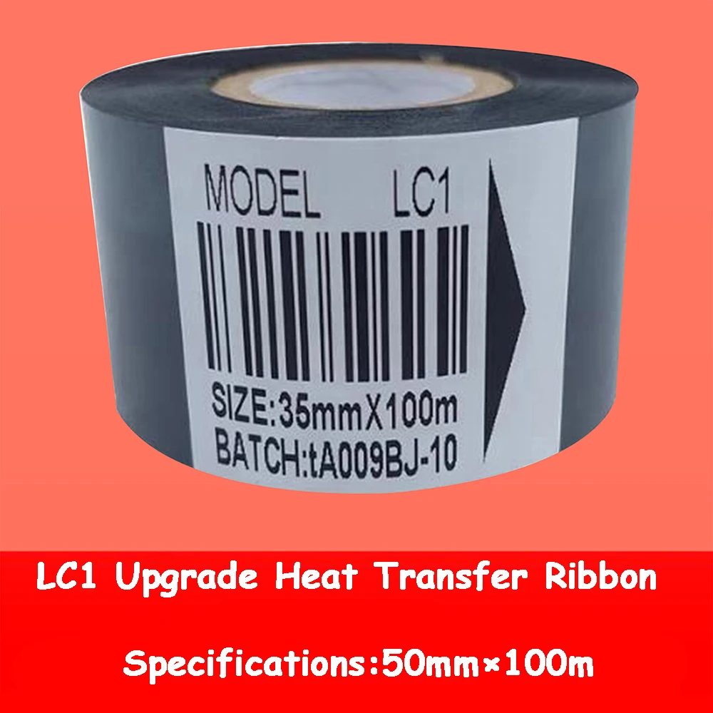 

5PCS Coding Machine Ribbon LC1 Upgraded Version 50mm×100m For Labeling Packaging Machine HP-241, TJ-08, DY-8241S