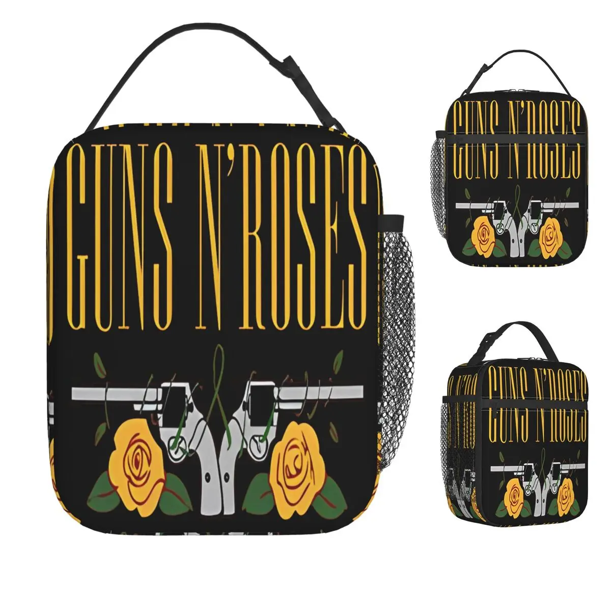 

Guns N Roses Graphic Print Lunch Bag Aesthetic Lunch Box For Women Travel Portable Insulated Cooler Bag Designer Tote Food Bags