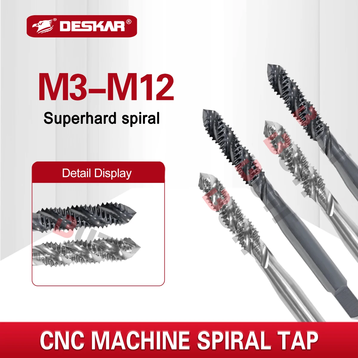 DESKAR Centro di lavoro CNC Rubinetto a spirale M3 M4 M5 M6 M8 M10 M12 Rubinetto per macchina CNC per uno scopo speciale utilizzato per maschiatura della seta