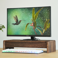 Solid Wood Monitor Stand with Drawer Desktop Notebook Holder Multi-Functional Display Organizer Ergonomic Storage Solution