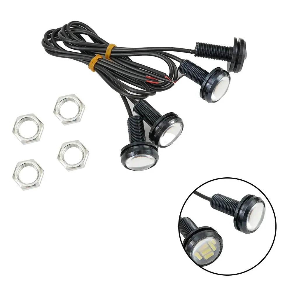 4szt 12V 15W Białe ForEagle Eye LED DRL Samochodowe światła robocze Światła do jazdy dziennej Zapasowe cofanie Sygnał postojowy Lampy samochodowe