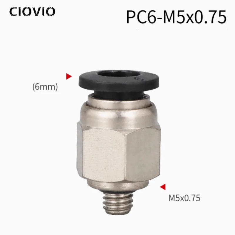 Pc6 cobre niquelado acoplamento rápido tubo de ar plugue rápido através do compressor da bomba de ar PC6-M5 PC6-01 PC6-02 PC6-03 PC6-04