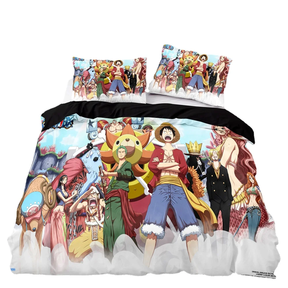 D.Luffy Duvet Cover Set Anime ONE PIECE Bedding Set Cartoon Printed Quilt Cover Pillowcase Luxus Exquisite Birthday Gift