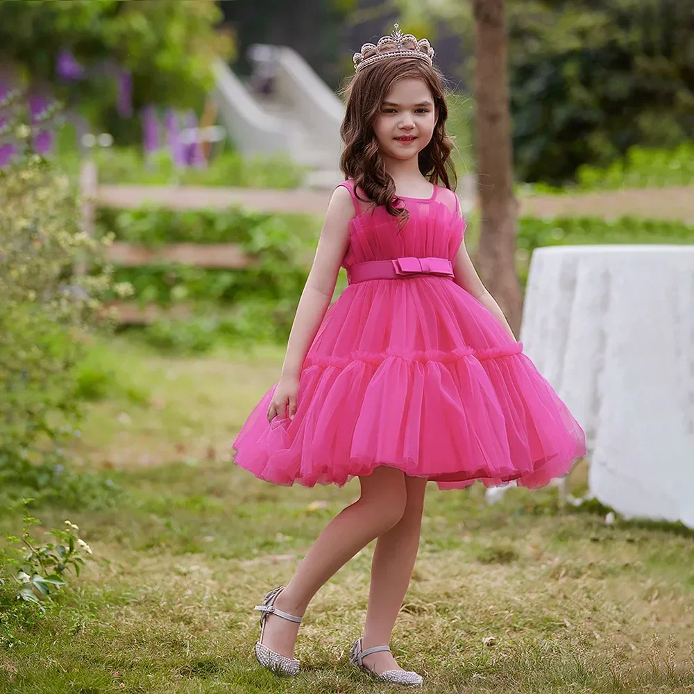 Vestidos de Noche formales para niños, vestidos de fiesta elegantes para niñas, vestidos de princesa desmontables con arrastre