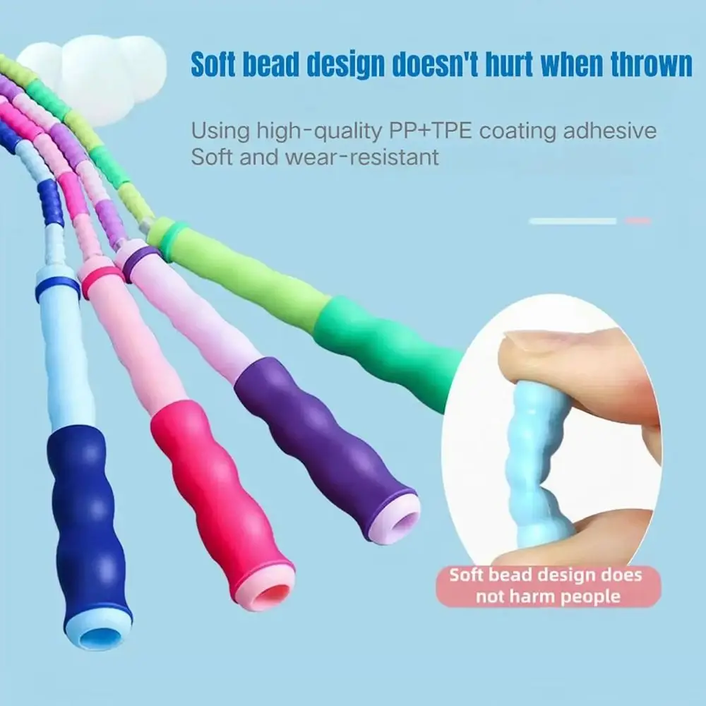 1Pcs New Skill Jumping Jump Rope 2.8M PVC Training Rope Soft Beaded No Tangle Fitness Gym Rope for Beginners Adult Children