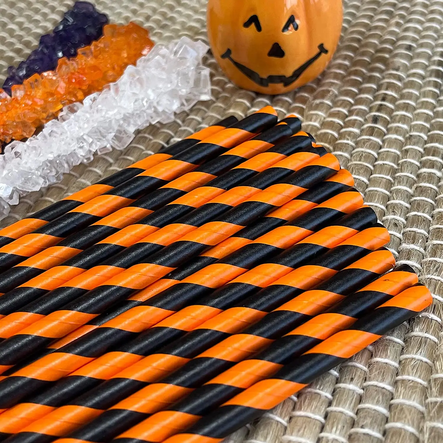 Halloween Biodegradable Drinking Paper Straws Pumpkin Bat Spider Web Skeleton Witch Pattern Straws Halloween Party Supplies