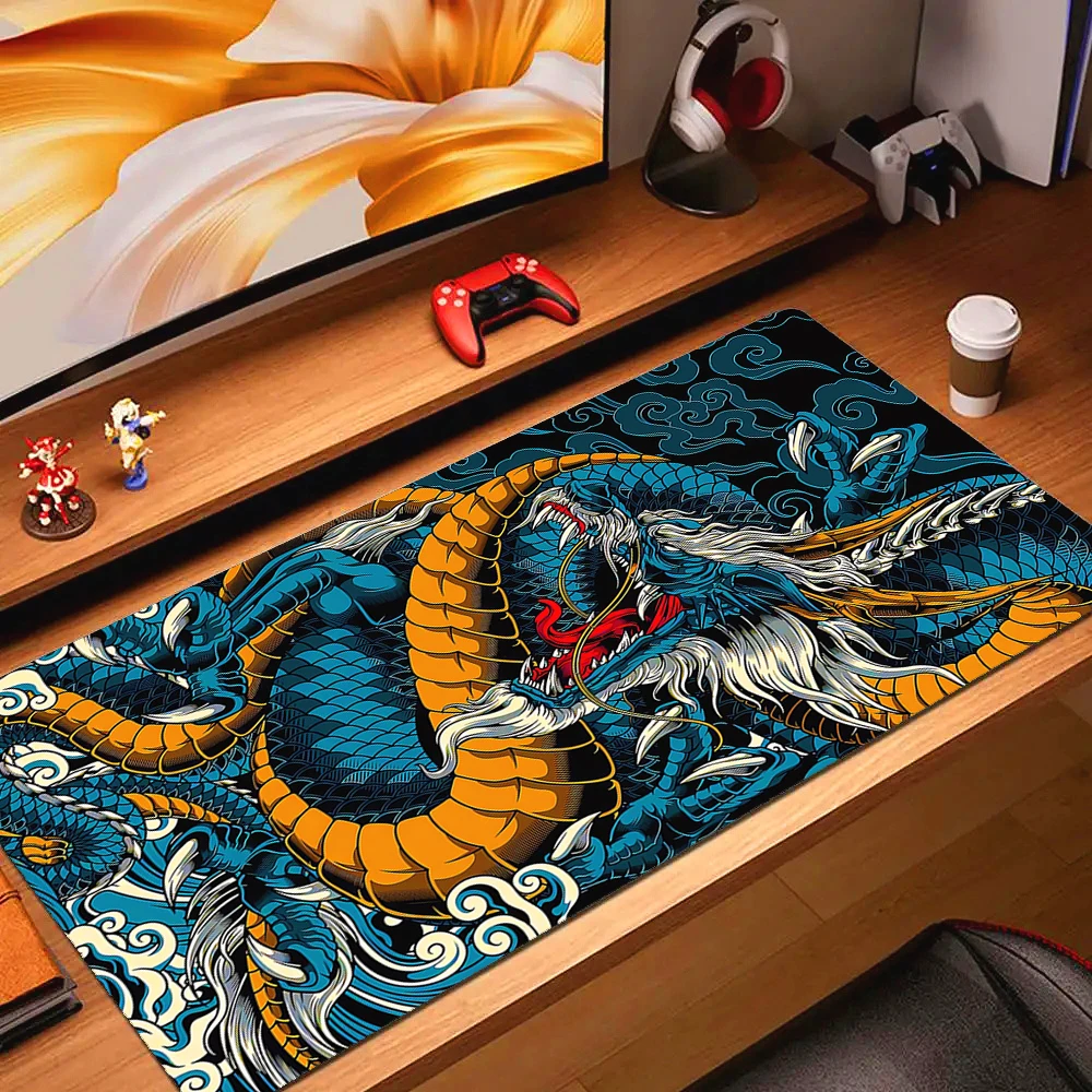 Japanese Style Dragon Large Gaming Mousepad XXL Pc Keyboard Gamer Mouse Pad on The Table Speed Desk Mat Anime 700X300 Mouse Mats