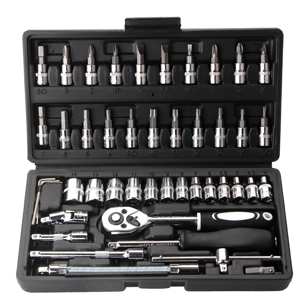 

46-Piece Set Socket Wrench Fast Xiaofei Auto Repair Car Ratchet Screwdriver Combination Tool