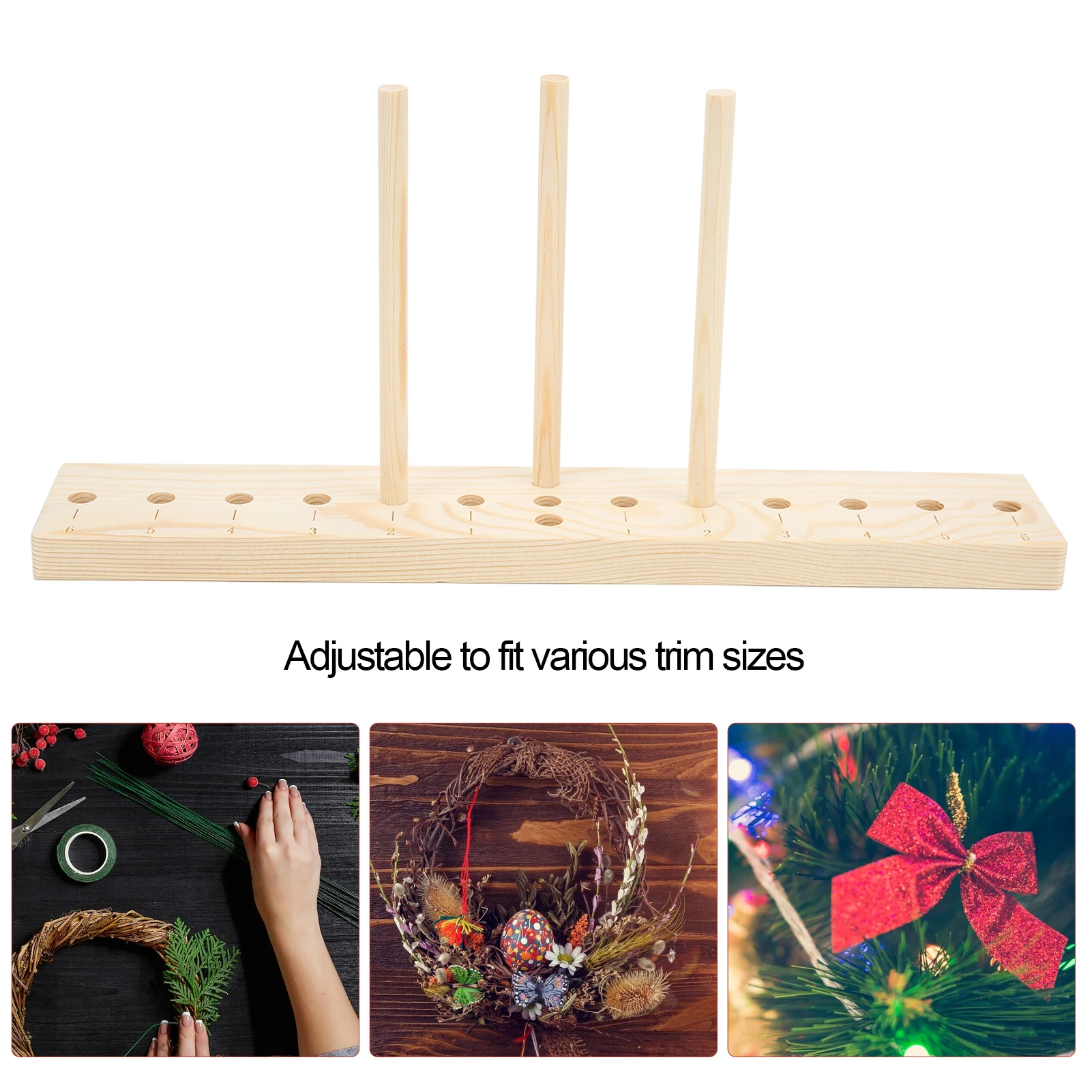 Bow Maker Multisize Adjustable Scale Wood Christmas Bows Wreath Weaver Making Kit With Wooden Board Sticks For Making DIY Crafts