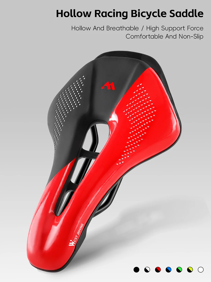 AliExpress West Biking WEST BIKING Bicycle Saddle Ultralight PU Leather Hollow Prostatic Bike Saddle MTB Road Cycling Short Nose Seat Bicycle Parts