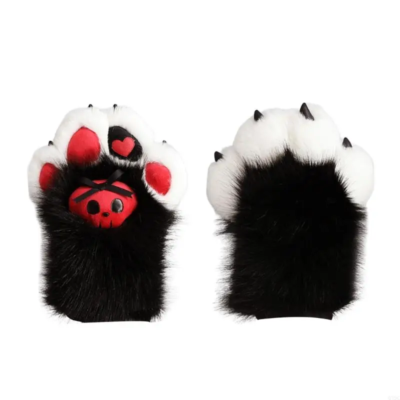 Q39C Cosplay Animal Paws Handschuhe Plüschklauenhandschuhe für Girl Boy Adult Cosplay Party,