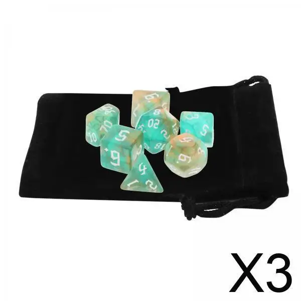 

Polyhedral Dices Acrylic Casino Game Props 7 Die Assortment for Teaching Math and Role Playing