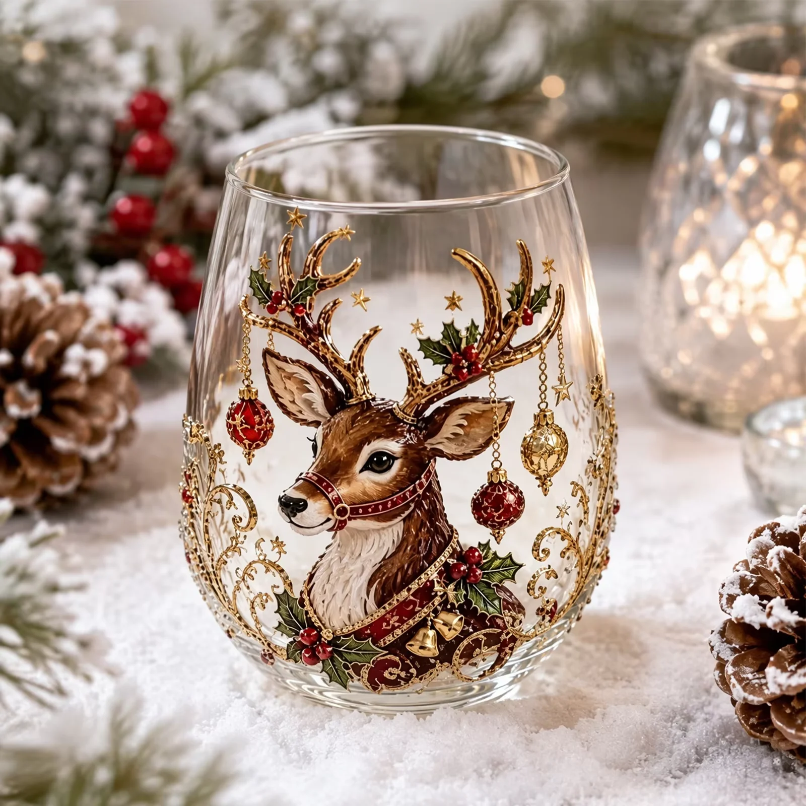 Vaso de Vidrio Navideño 3D, Va - Wine Or Beer reseña y precio