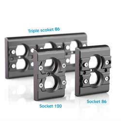 AudioBastion HiFi Audio US Standard Power Wall Socket Panel with Cable Clamp 120 & 86 Outlet Panel