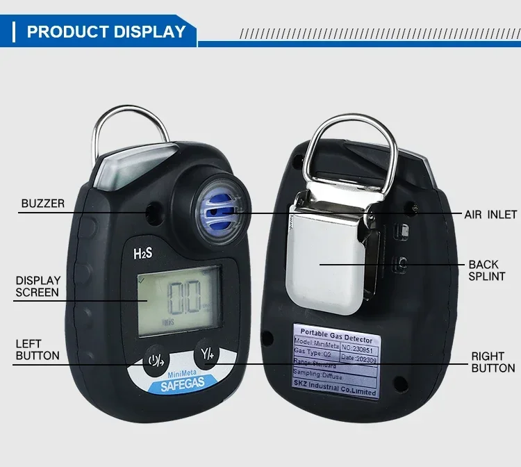 hot saleEasy to carry Minimeta-h2s 0-200ppm hydrogen sulfide Single leak detector