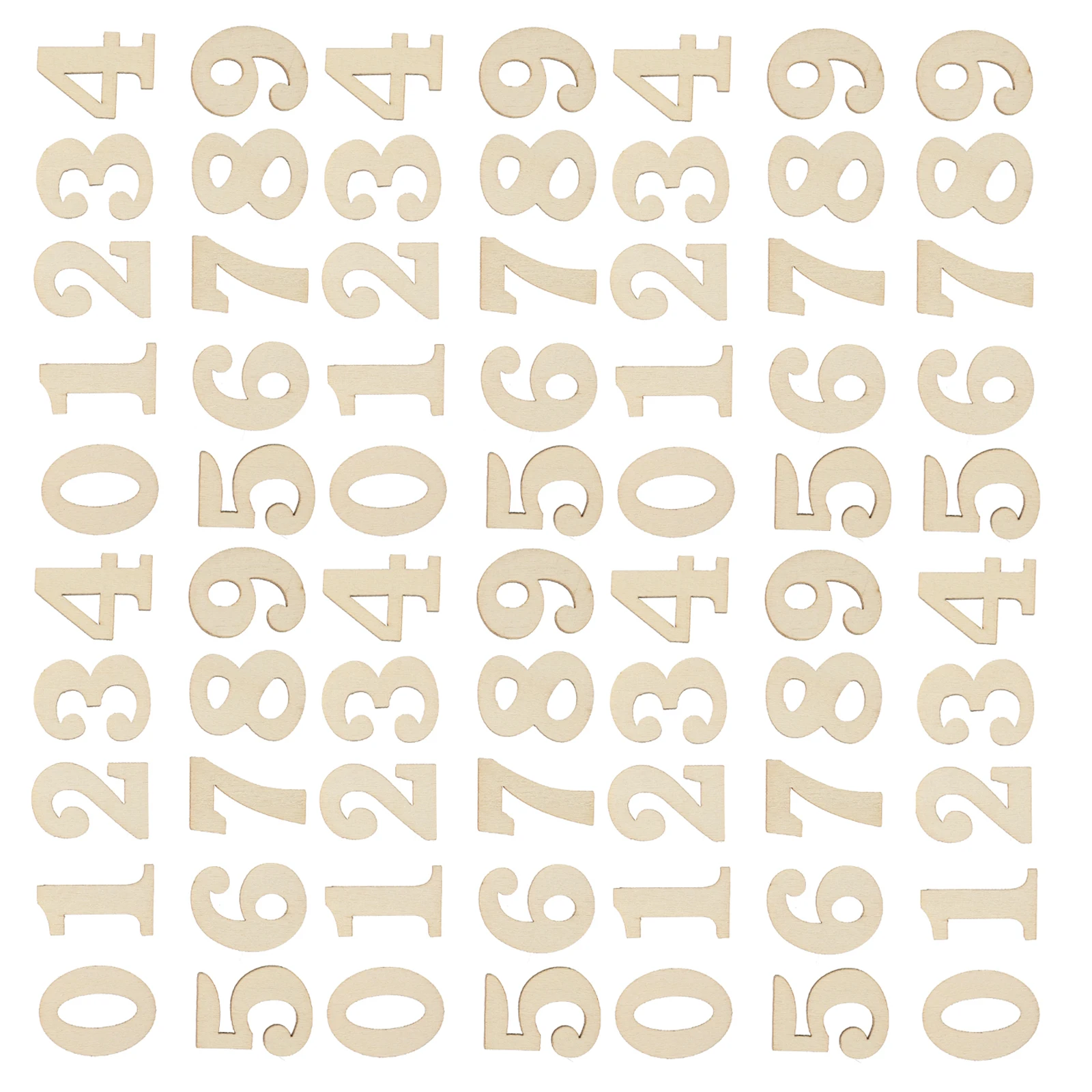 

100Pcs Raw Wood Arabic Numbers Durable DIY for Clock Wall Decorations Easy to Clean Reuse Wooden Arabic Number