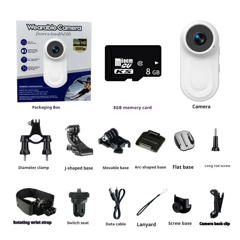 كاميرا الحركة بحجم الإبهام، كاميرا بحجم الجيب، كاميرا الحيوانات الأليفة عالية الوضوح، كاميرا محمولة خارجية، جهاز تسجيل #6