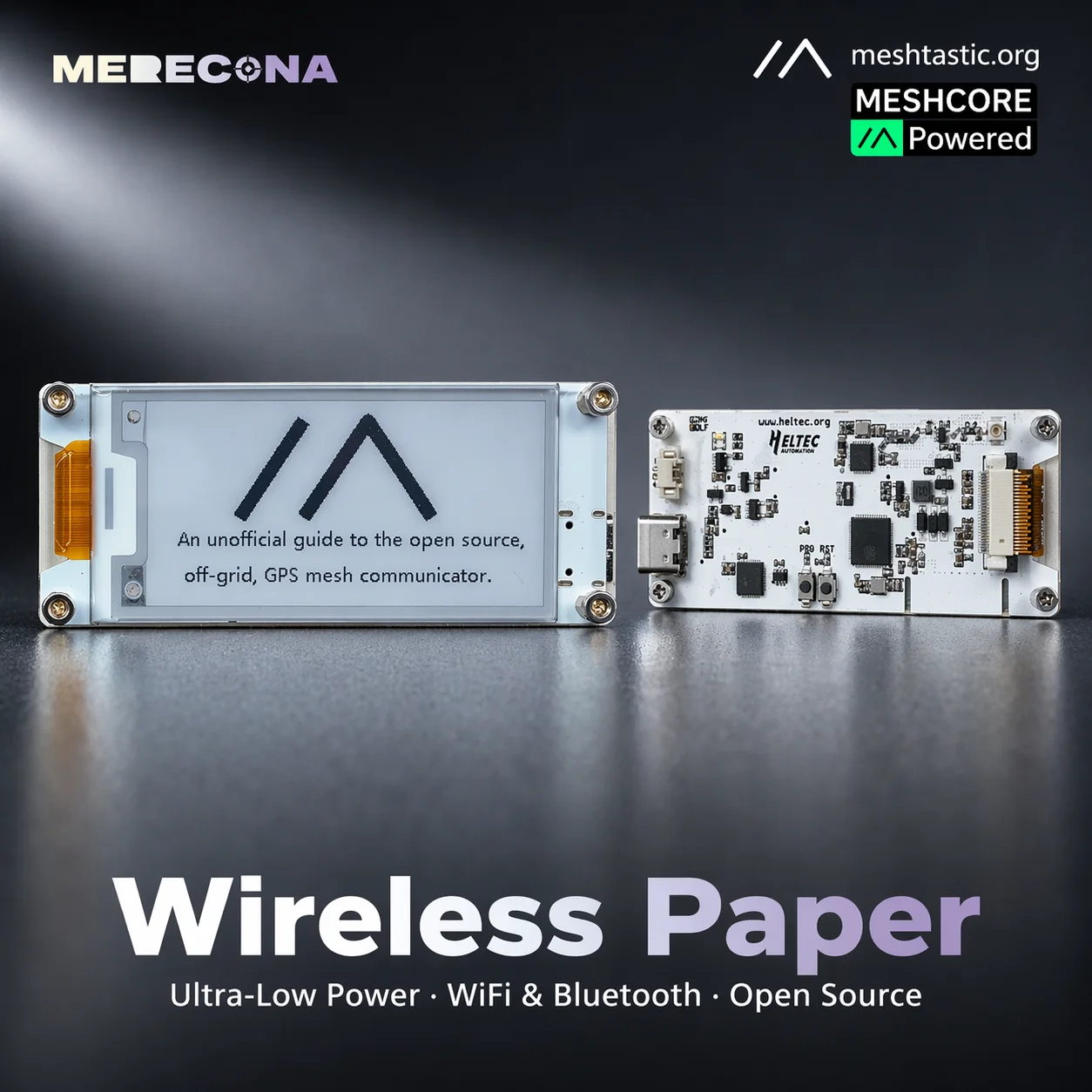 Heltec Wireless Paper Meshtastic ESP32 Eink Display via Bluebooth SX1262 LoRa and WiFi Smart Price Tag Electronic Shelf Label