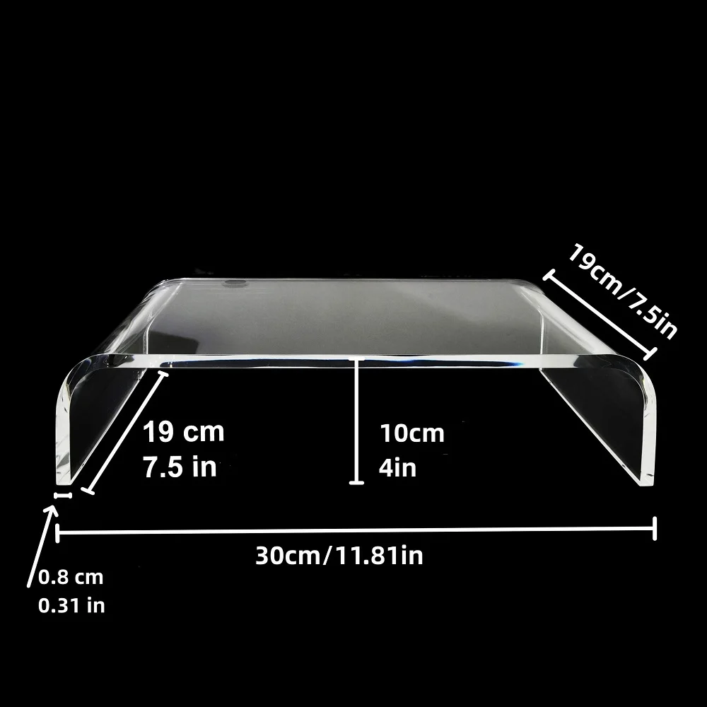

Transparent Acrylic Screen Riser 8mm Thick for Better Workspace Organization