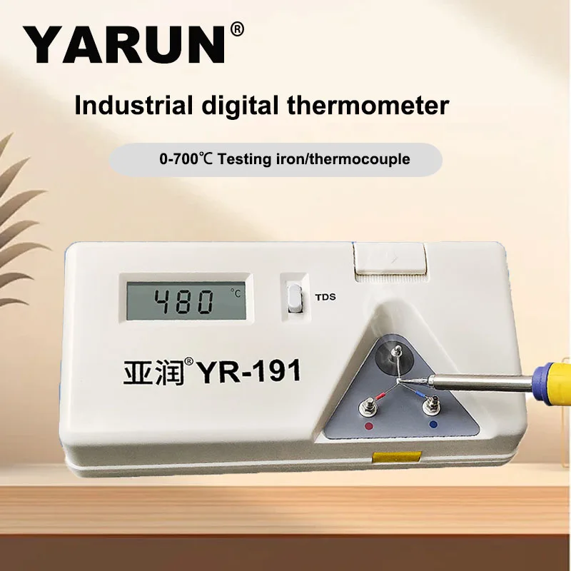 YARUN  YR-191/BK-191 Soldering Iron Tip Thermometer Convenient For Lead-Free Solder LCD Digital Display Measurement Temp