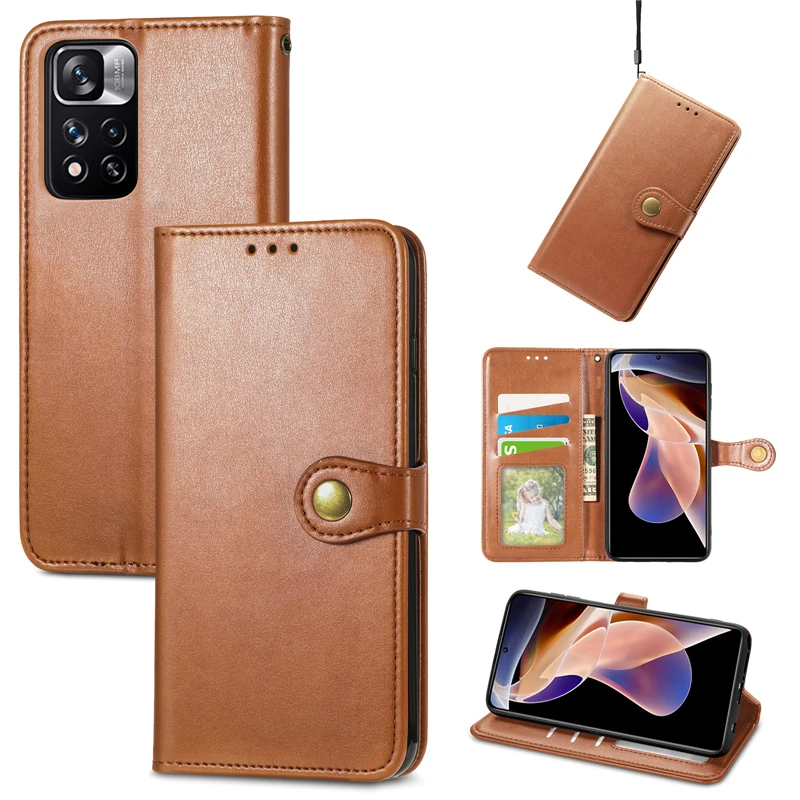 

Stand Flip Leather Case for Xiaomi POCO M4 Pro 5G NFC M 4 POCOM4 Card Slot Cell Phone Cover