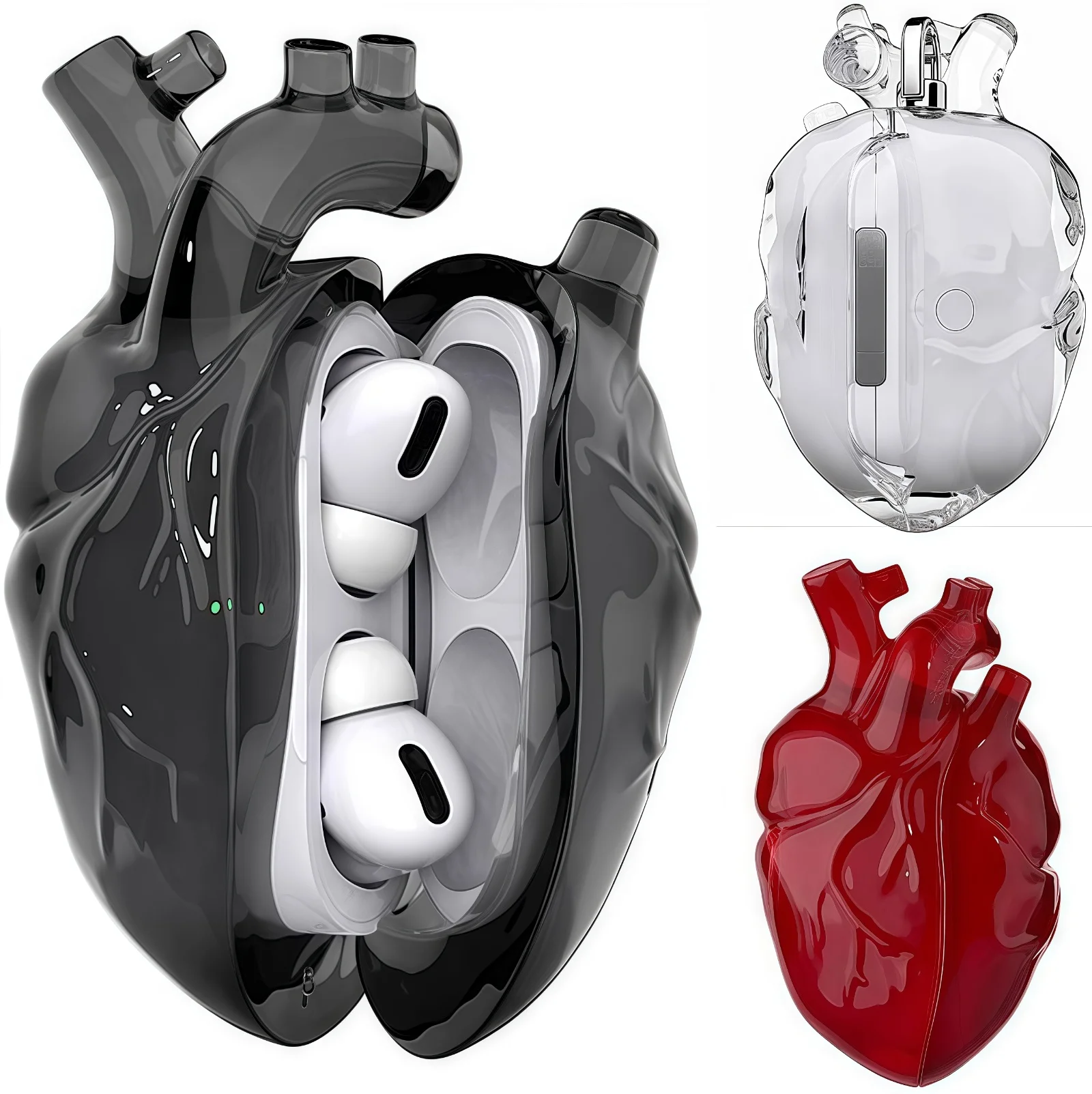 For AirPods Pro 3 Heart-Shaped Liquid Silicone Case, Cute Soft Protective Cover with Anti-Slip Design