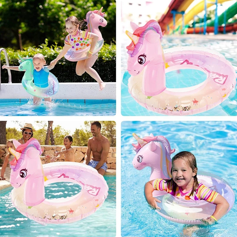 Inflatable Unicorn Swimming Ring, Water Air Mattress Pool, Swimming Animals for the Pool Swimming Ring Water Toy for Children