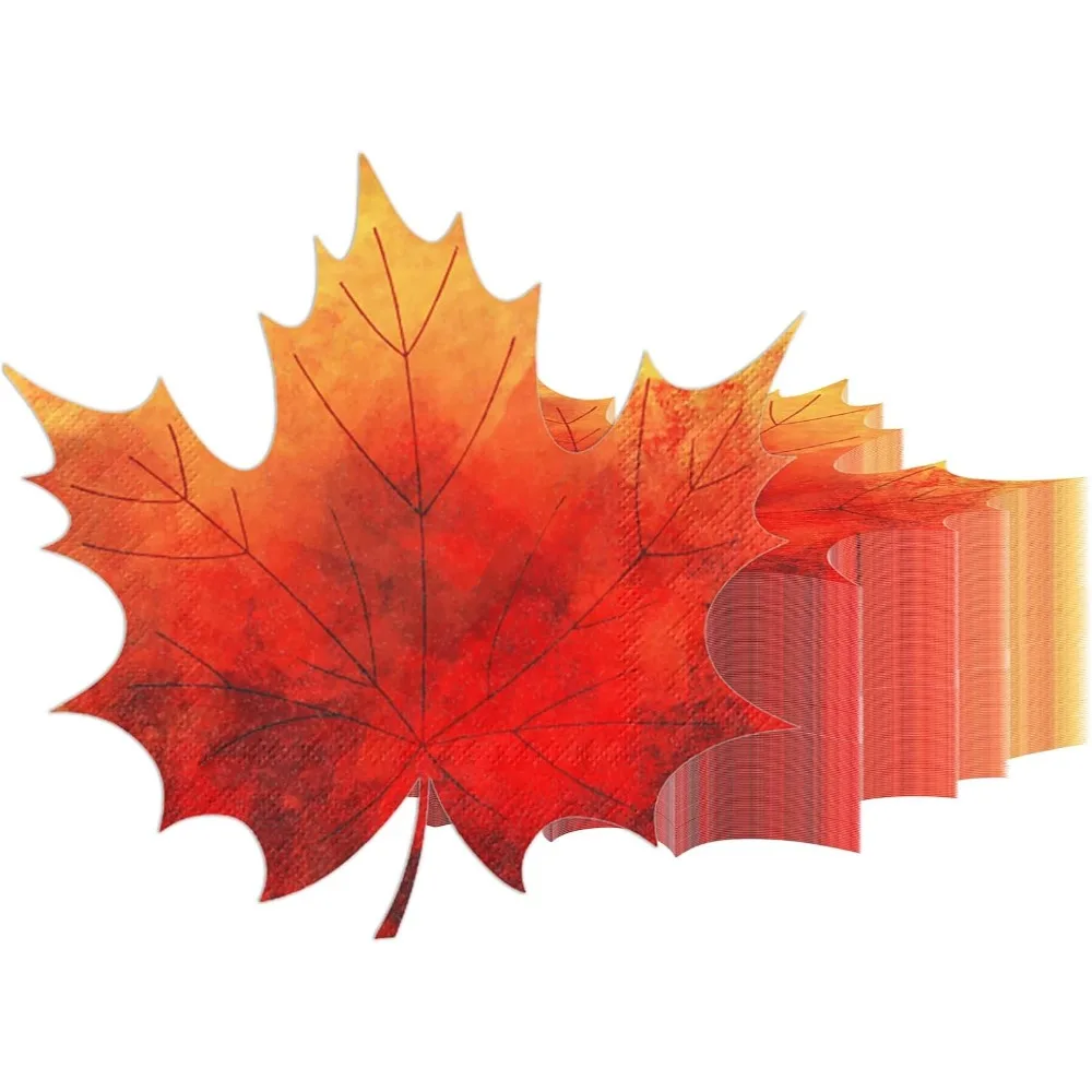 

Fall Leaves Napkins,40pcs Thanksgiving Leaves Decor Autumn Paper Cocktail Napkins Maple Leaves Decor For Harvest Thanksgiving Fa