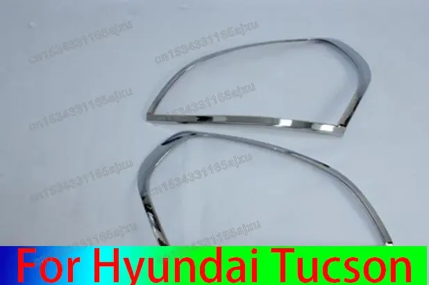 For Hyundai Tucson ABS 2005-2012 Chrome Front+Rear Headlight Lamp Cover Car Styling