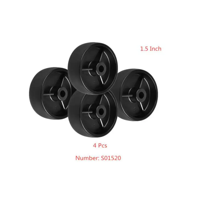 

4 Packs 1.5 Inch Black PP Single Wheel Plastic Smooth Diameter 40mm Furniture Casters