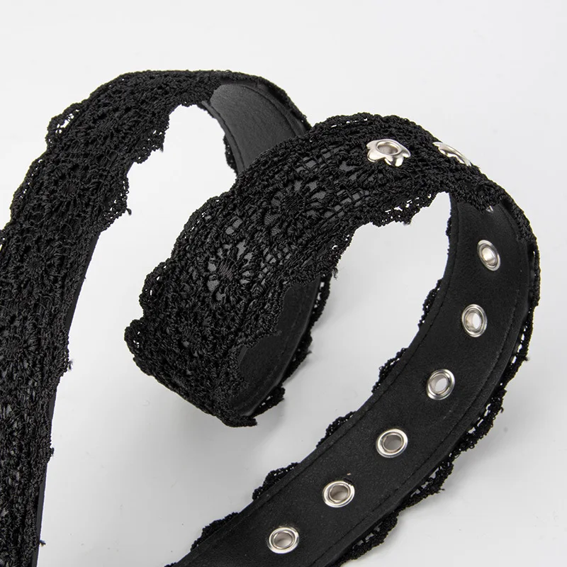 女性のファッションレースダイヤモンド本革ベルト装飾ジーンズドレスベルト