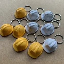 3D safety helmet keychain key ring plastic hard hat key chain key holder creative portachiavi chaveiro llavreos bag charm