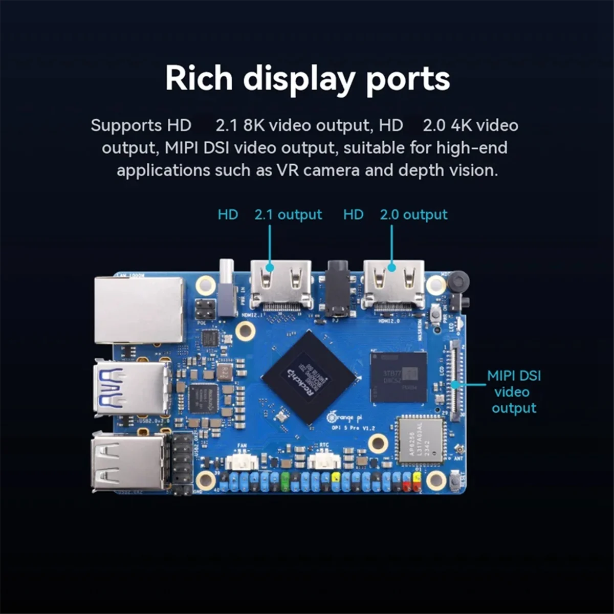 Nieuw Voor Oranje Pi 5 Pro 8 GB RAM LPDDR5 Single Board Computer RK3588S Wi-Fi 5 & BT5.0 BLE Oranje Pi 5 Pro Development Board M.2