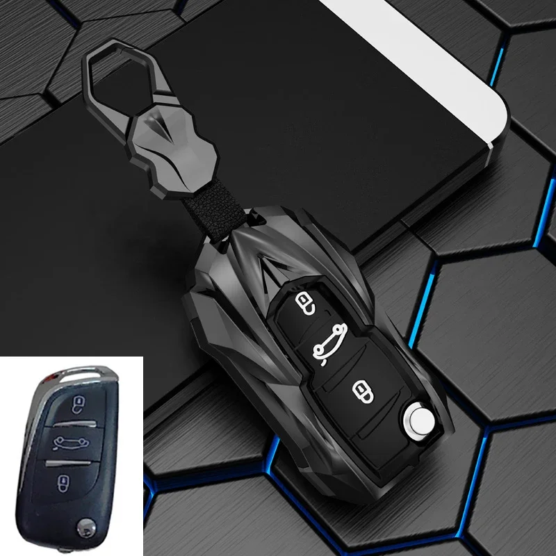 

Zinc Alloy Car Flip Key Case Cover Shell Fob For Peugeot 306 407 807 For Citroen C1 C2 C3 C4 C5 DS3 DS4 DS5 DS6 Protector Access