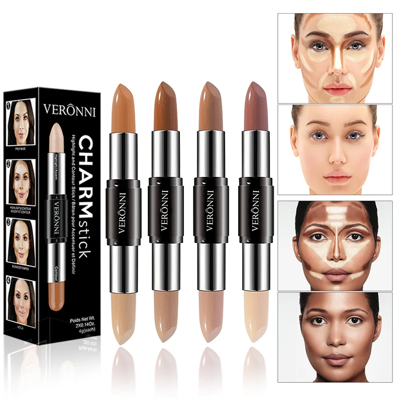 2-in-1 Double Head Contouring Face Foundation Concealer Pencil Dark Circles Corrector Contour Concealers Stick Cosmetic Makeup