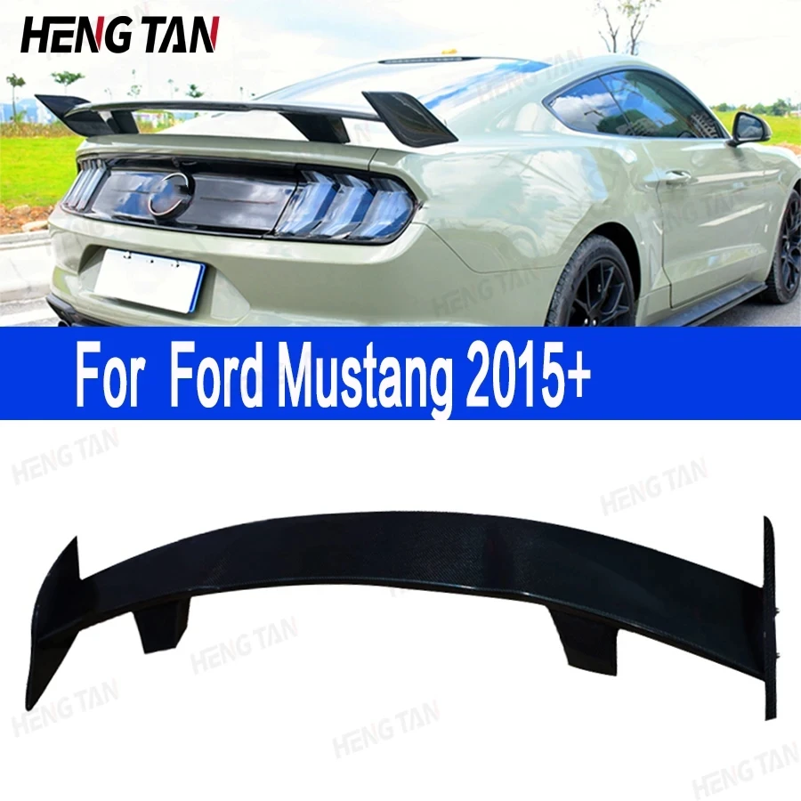 For Ford Mustang Carbon Fiber Tail fins Rear Trunk Spoiler Guide Wing Rear Wing Car Trunk Diverter Upgrade body kit