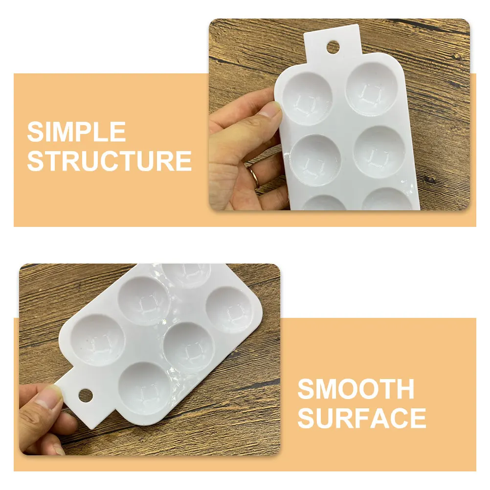 

6 Pcs Palette Empty Watercolor Small Mixing Tray Gouache Oil Painting Plate Compact Plastic Dish