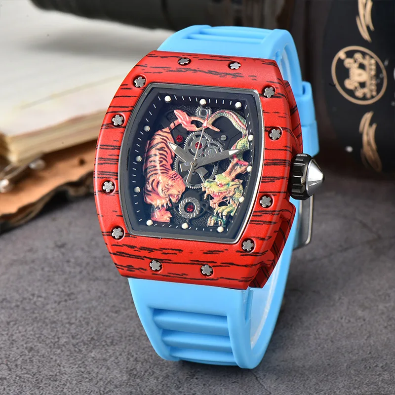 Men\'s Watch Richard Luxury Brand Designer Men Quartz Watches Fashion Tiger Dragon Watch