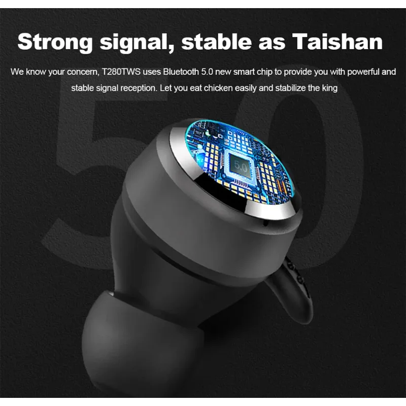 New JBL T280 TWS True Wireless Bluetooth Earbuds Waterproof Noise Reduction Deep Bass Stereo Earphones Sport Music Headphones