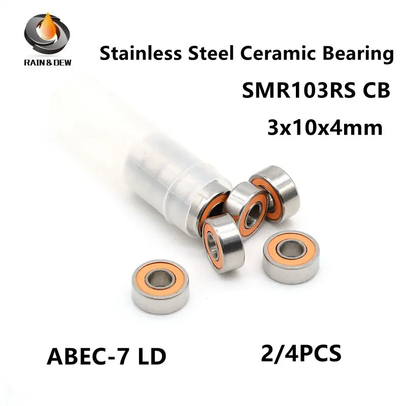 

(2/4 шт.) SMR103RS оранжевый подшипник 3x10x4 подшипник из нержавеющей стали гибридный керамический подшипник рыболовной катушки без смазки быстрый поворот
