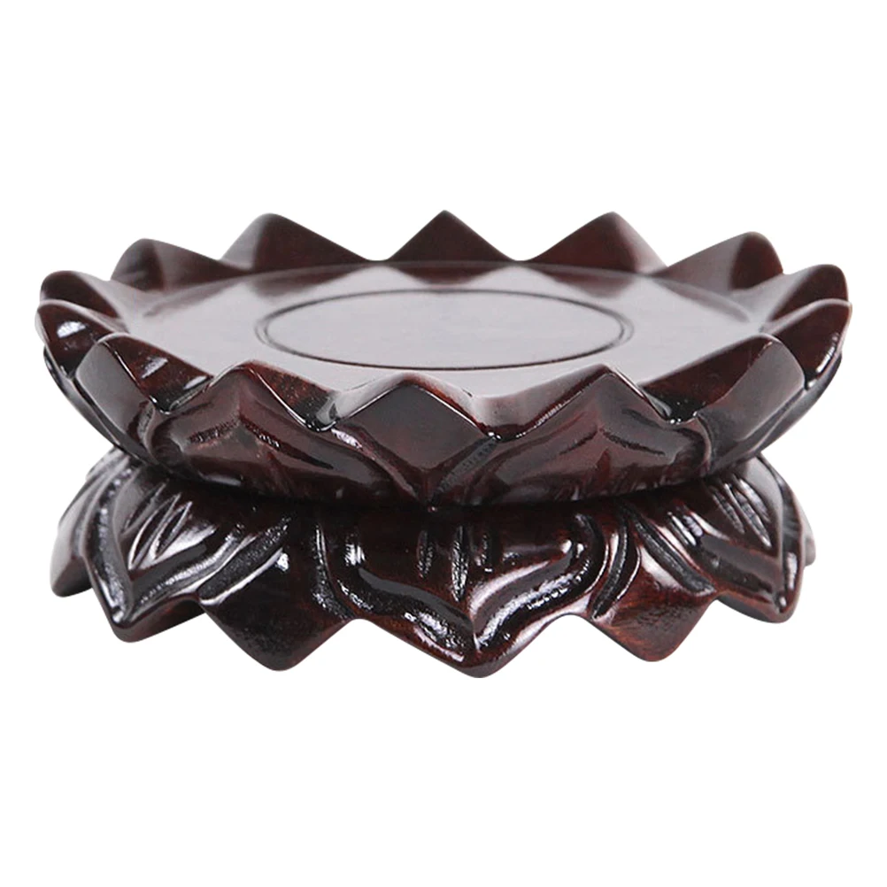 

Wooden Lotus Base for Buddha Statue Incense Burner Home Decor Round Wood Pedestal Sturdy Craft Stand Yoga Room Bedroom Unique