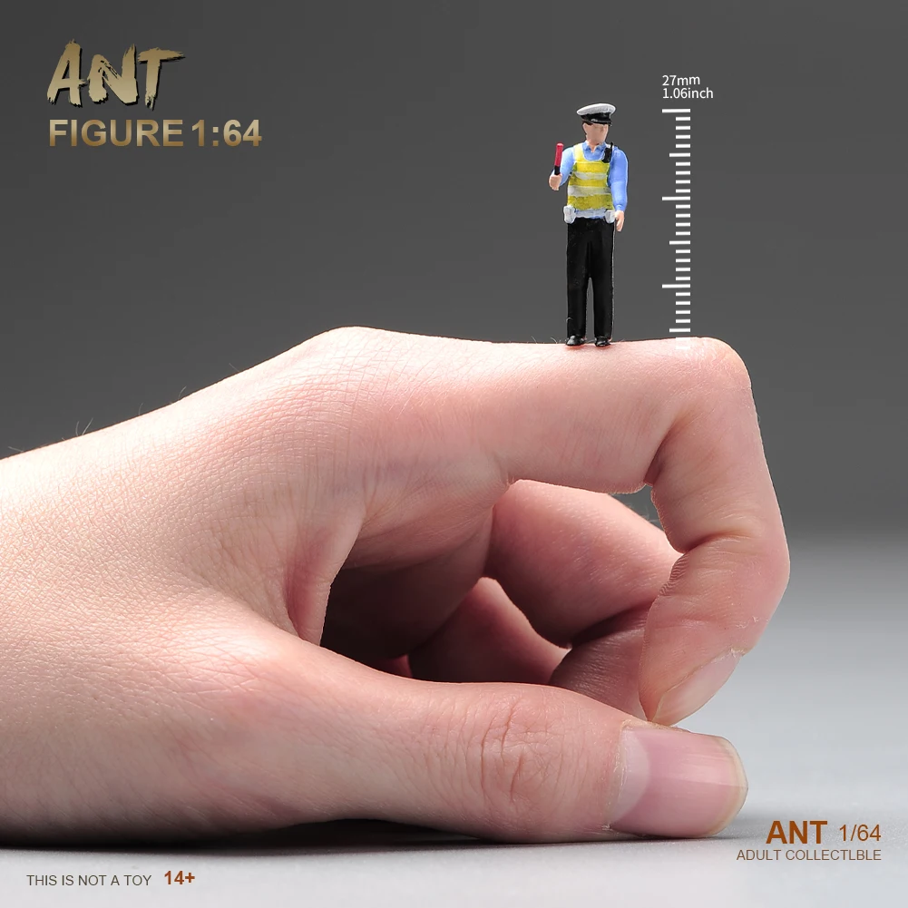 1/64 Traffic Policeman Ticket Man Mini Scene Doll Figures Model Painted Unpainted Action Figure Dolls For Cars Vehicles Toys