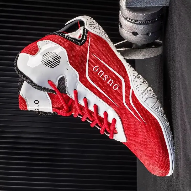

2026 New Luxury Wrestling Sneakers Anti-Slippery Gym Training Shoe Big Size 47 Men Fighting Shoes Mid-Top Boxing Shoes for Mens