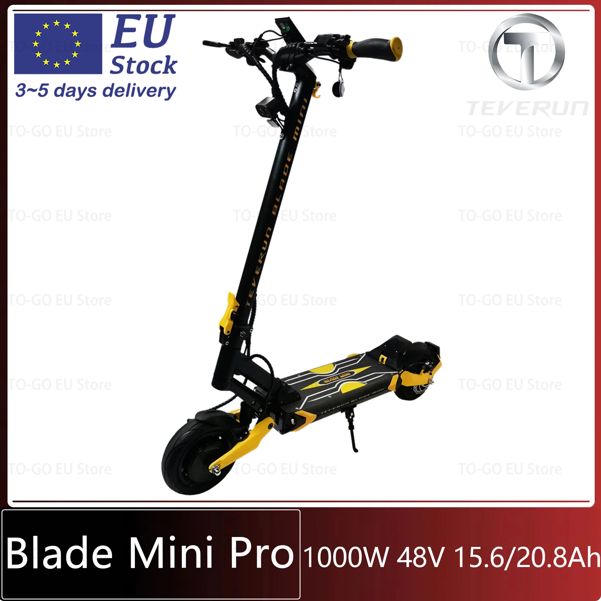 Teverun Blade Mini Pro Electric Scooter 48V 15.6Ah 20.8Ah Battery 500W*2 Skateboard 9*3.0inch Tire Sine TFT EY3 Display NFC Lock