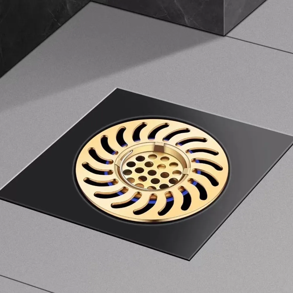 Elegant Brass Floor Drain Filter Basket for Bathroom Reverse Seal Odor Prevention Hair Catcher Clog Resistant Drain Cover Shower
