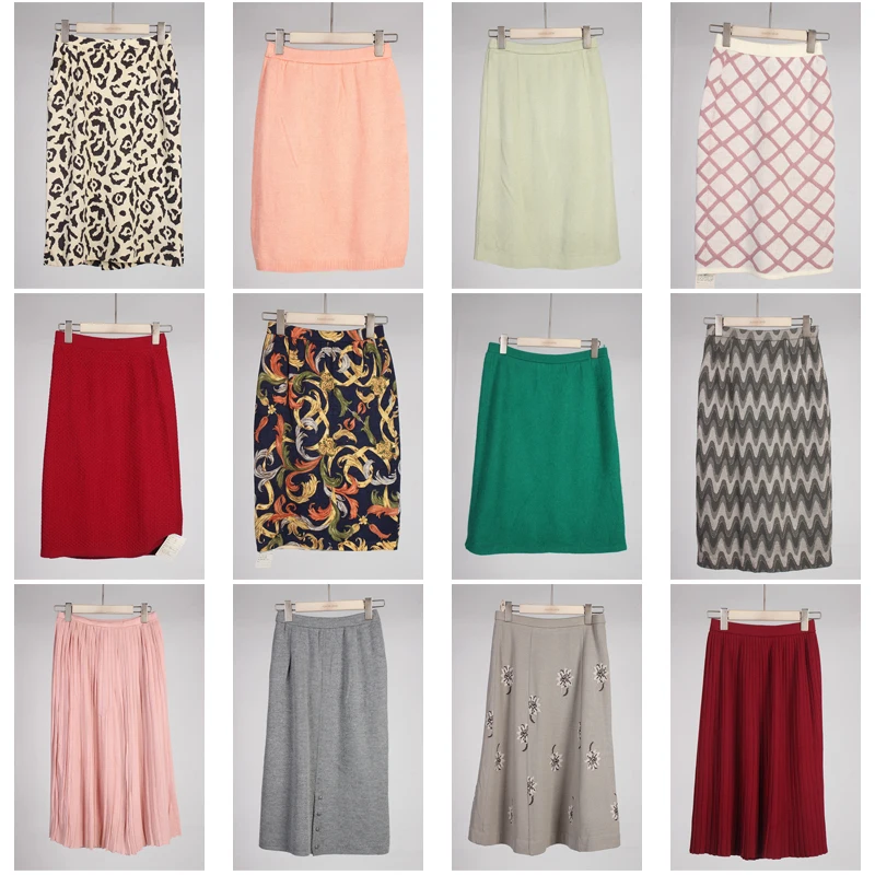 

Vintage Knitted Midi Skirt Simple Artistic Retro Sle Belted A-Line Skirt for Women Daily Casual Wear BK885