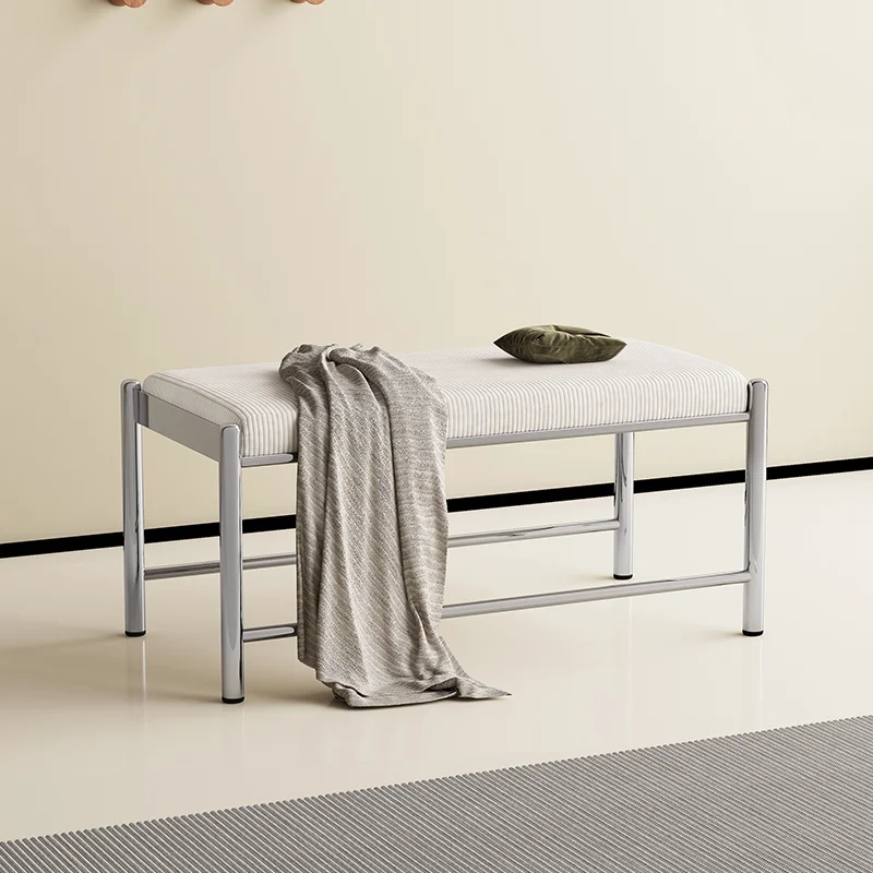 Minimalist Black Entryway Bench Premium Long Upholstered Seat for Living Room Bedroom End of Bed