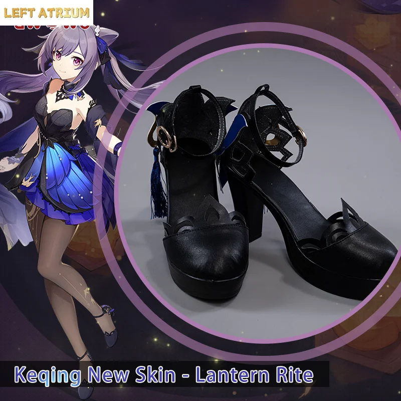 uwowo-genshin-impact-keqing-cosplay-shoes-new-skin-uniform-lantern-rite-outfit-ke-qing-formal-dress-game-halloween-high-heels