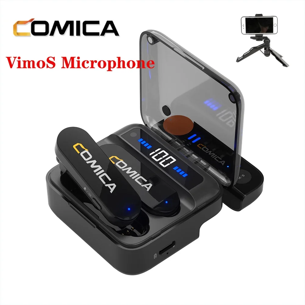 Comica Vimo S Wireless Microphone USB-C/Lightning Interface 2.4G Compact Lapel Microphone With Charging Case for IPad SmartPhone