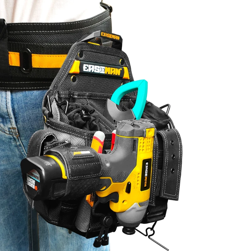 Large Capacity Quick Hang Waist Pack 3 Grids Tool Bag Electrician Tools Storage Bags Multifunctional Repair Tool Organizer Kit